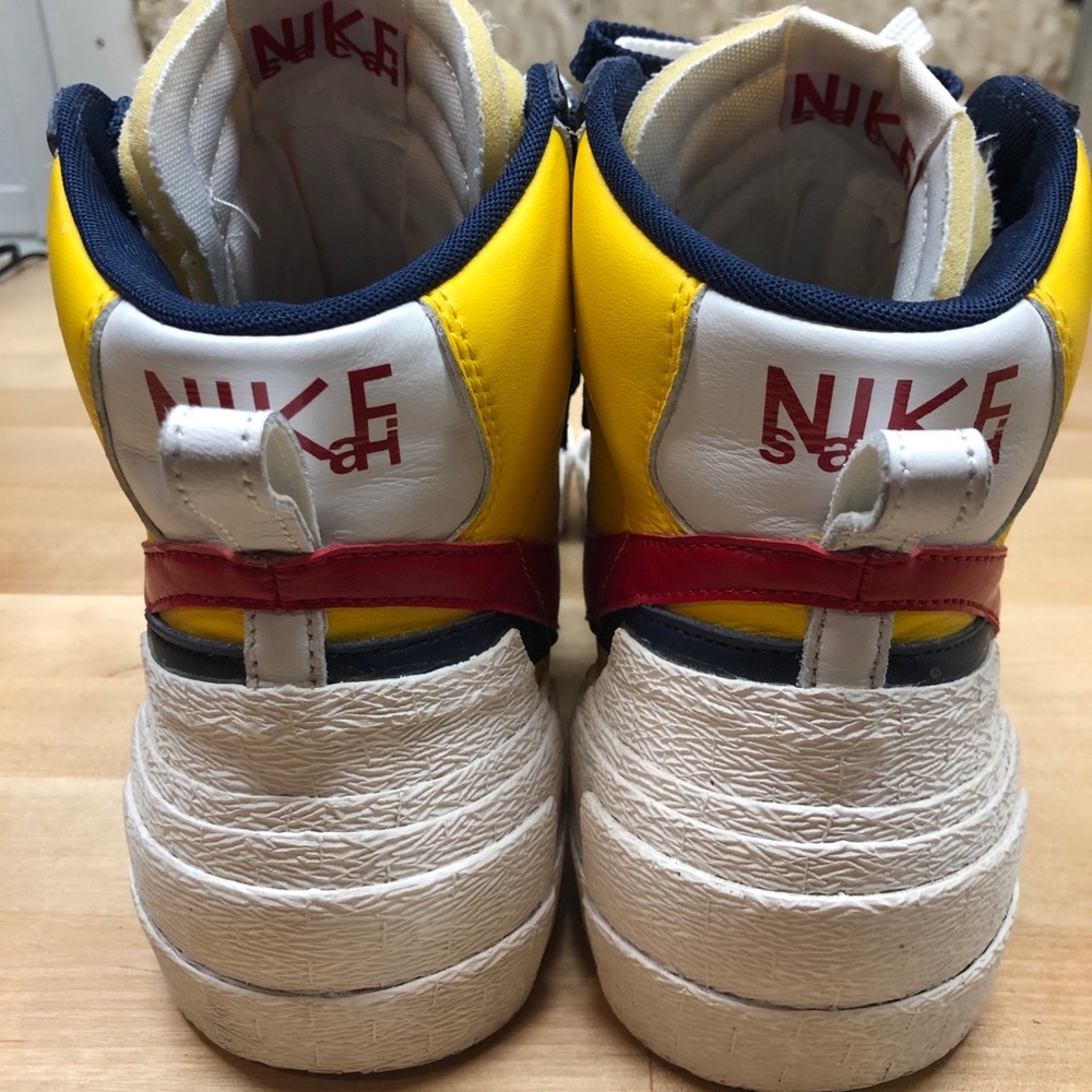 Nike Blazers Sacai Maize Navy Size 10.5 - Picture 6 of 8